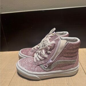 Vans Kids Sparkly Pink High-Top Sneakers